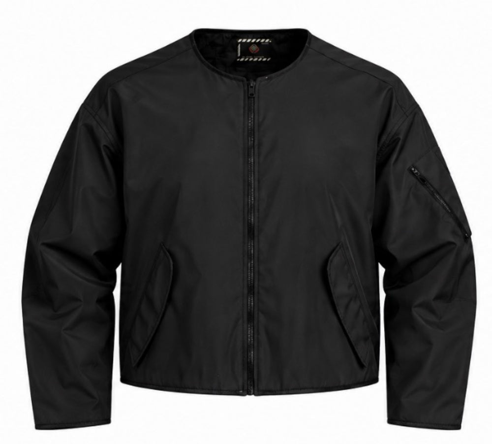 Waxed denim bomber jacket