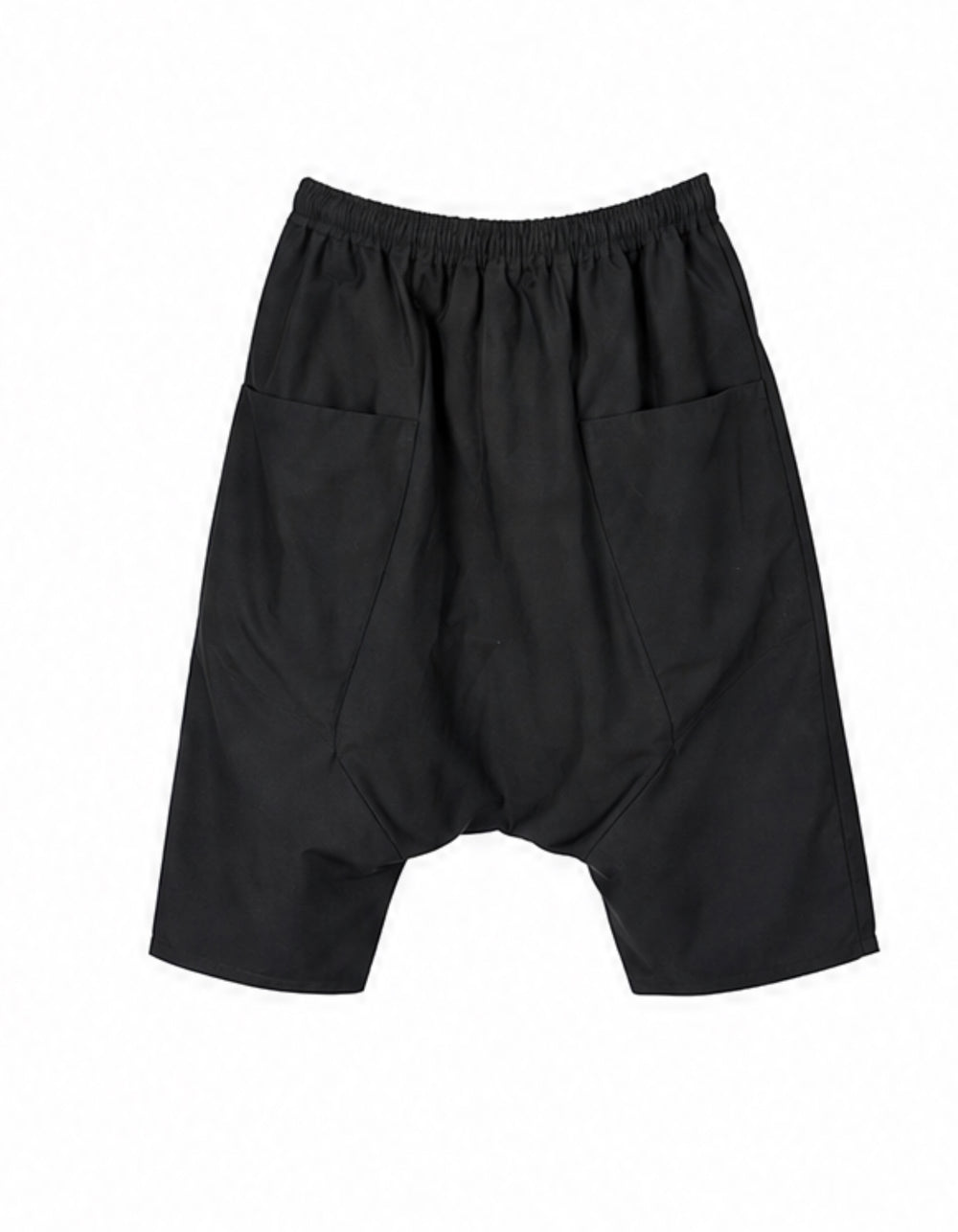 Denim drop crouch shorts