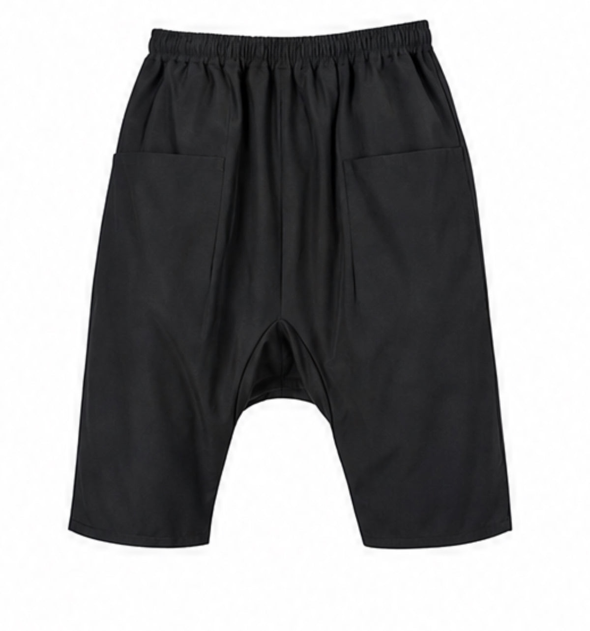 Denim drop crouch shorts