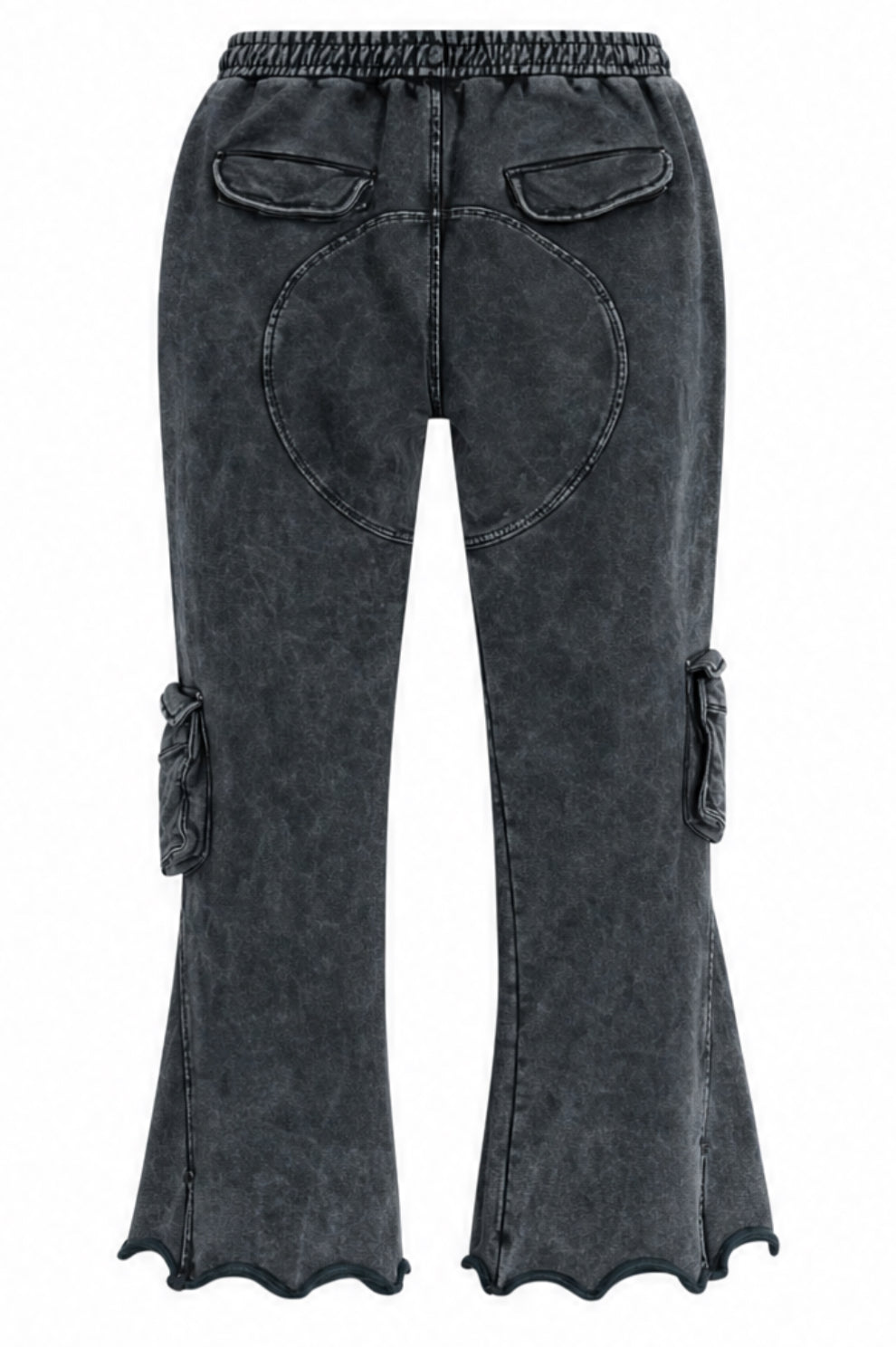 Stone washed cargo sweat pants